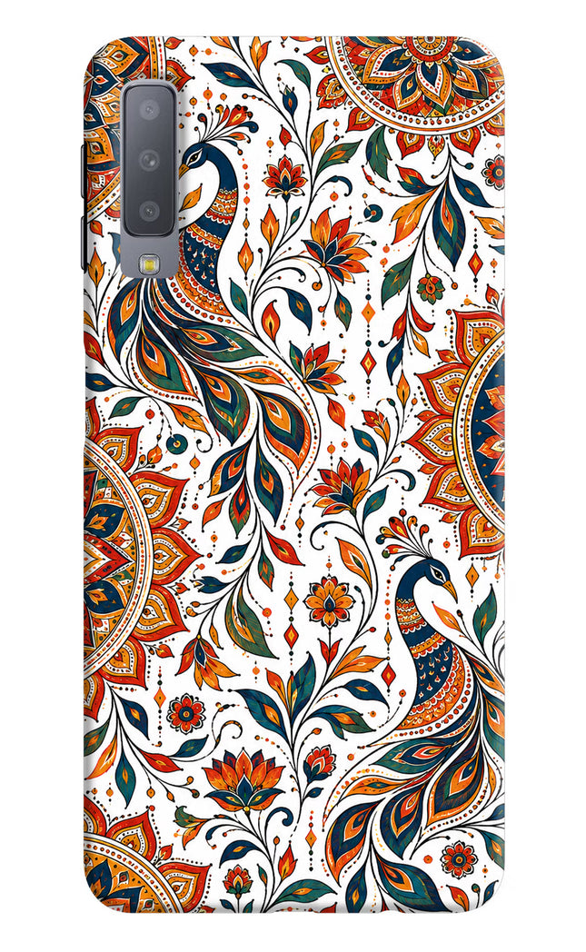 White Mayura Samsung A7 Hard Case Back Cover by Casekaro