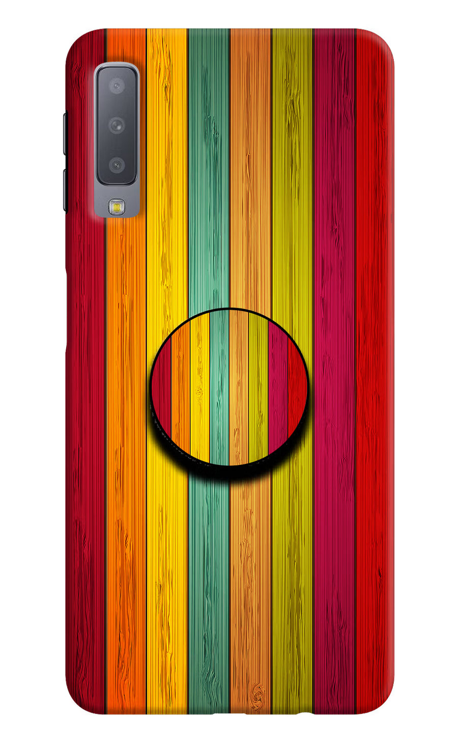 Multicolor Wooden Samsung A7 Pop Case, Hard case