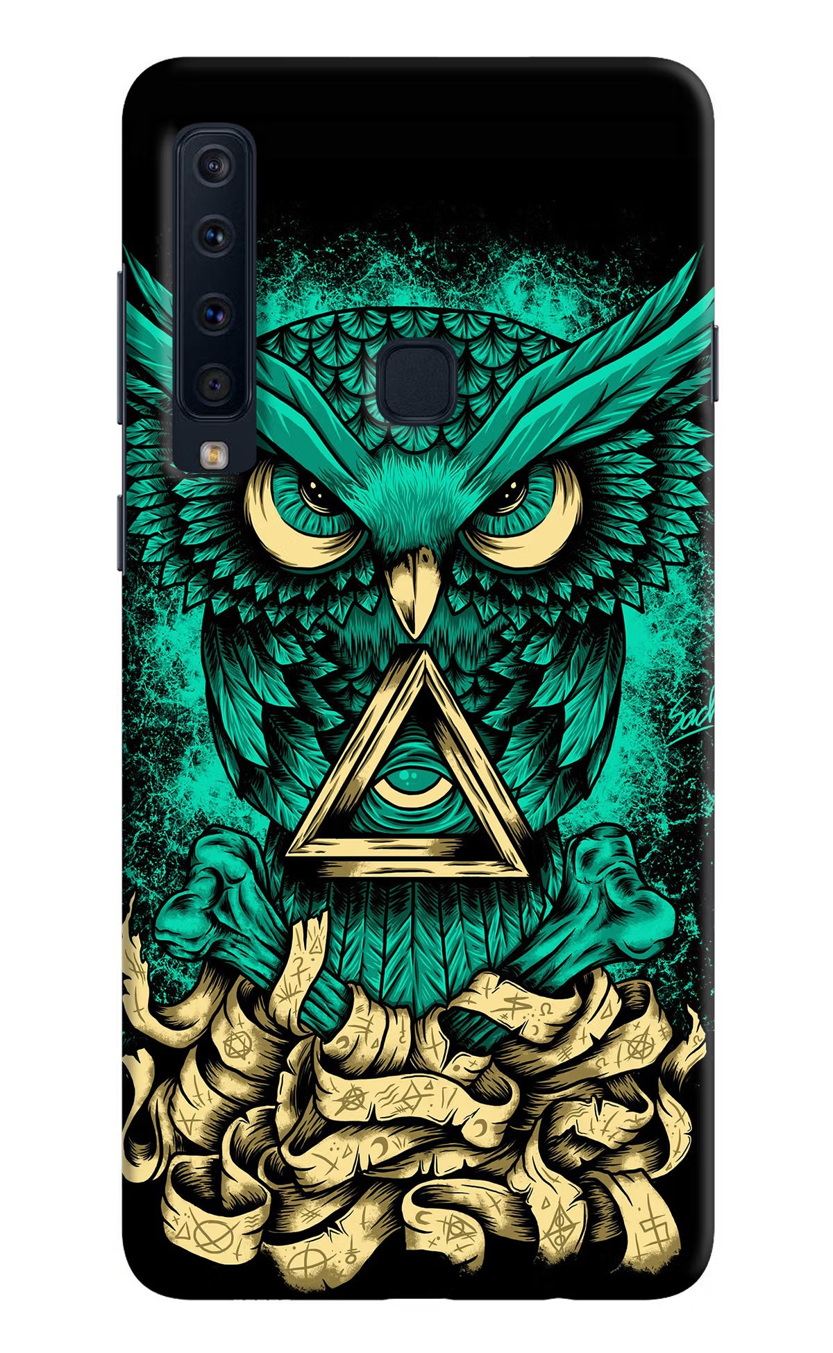 Green Owl Samsung A9 Hard Case Back Cover by Casekaro