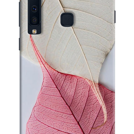 White Pink Leaf Samsung A9 Hard Case Back Cover by Casekaro