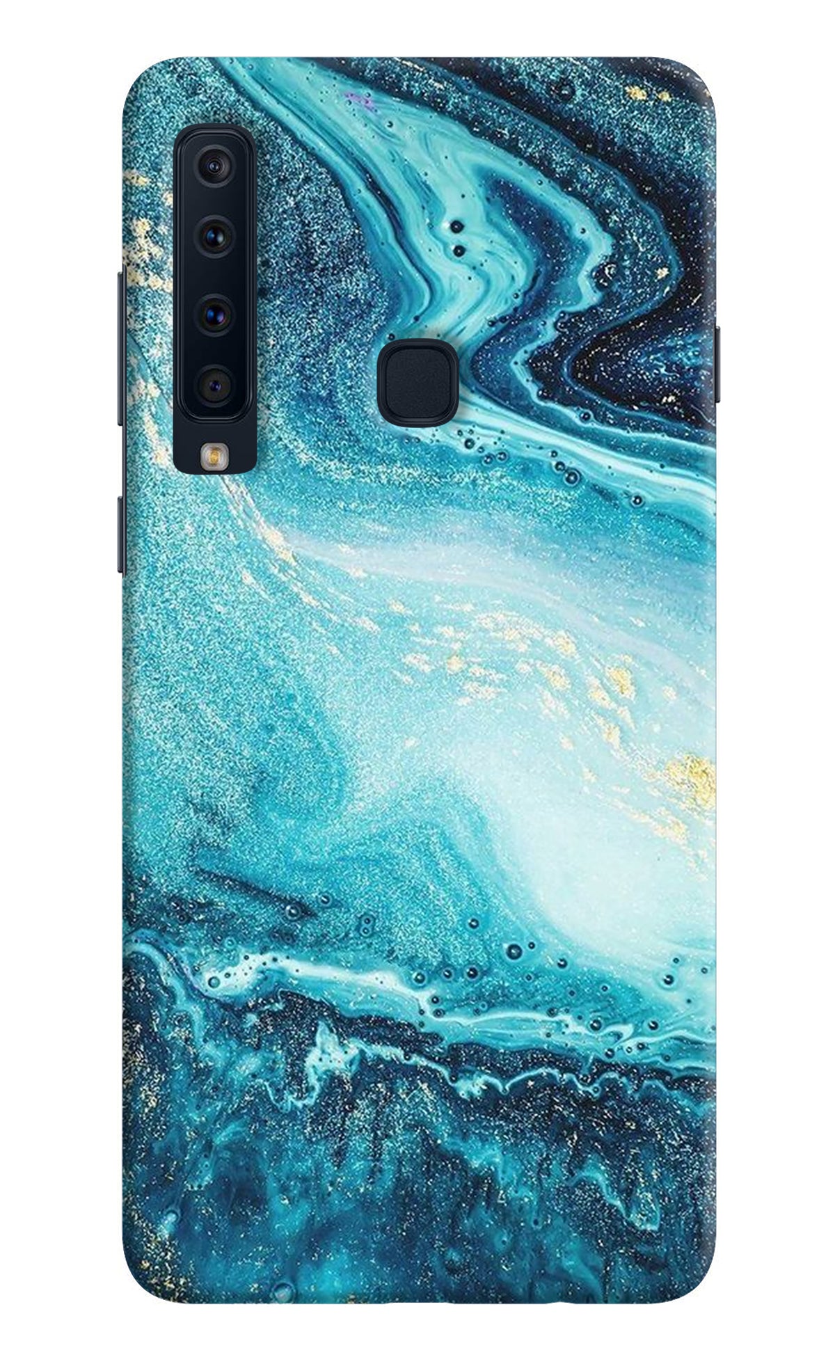 Blue Glitter Marble Samsung A9 Back Cover