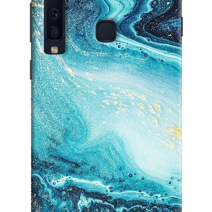 Blue Glitter Marble Samsung A9 Hard Case Back Cover by Casekaro
