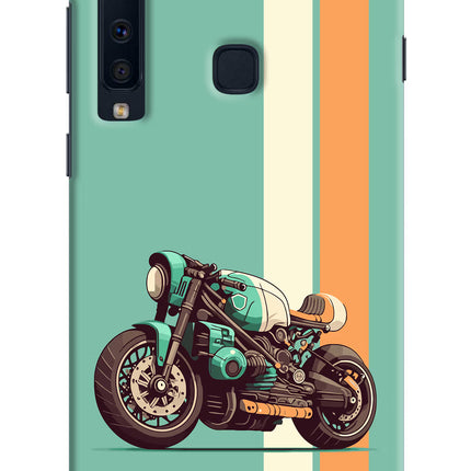 Striped Moto Drift Samsung A9 Hard Case Back Cover by Casekaro