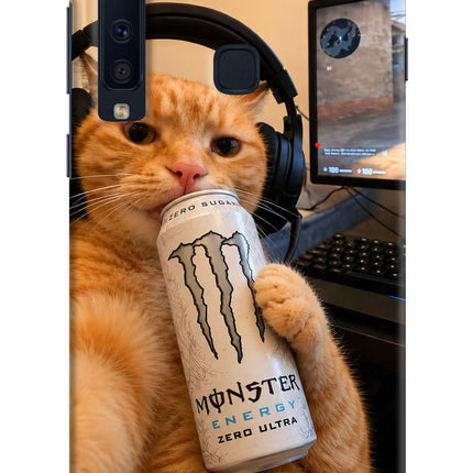 Gamer Cat Energy Samsung A9 Hard Case Back Cover by Casekaro