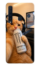 Gamer Cat Energy Samsung A9 Hard Case Back Cover by Casekaro