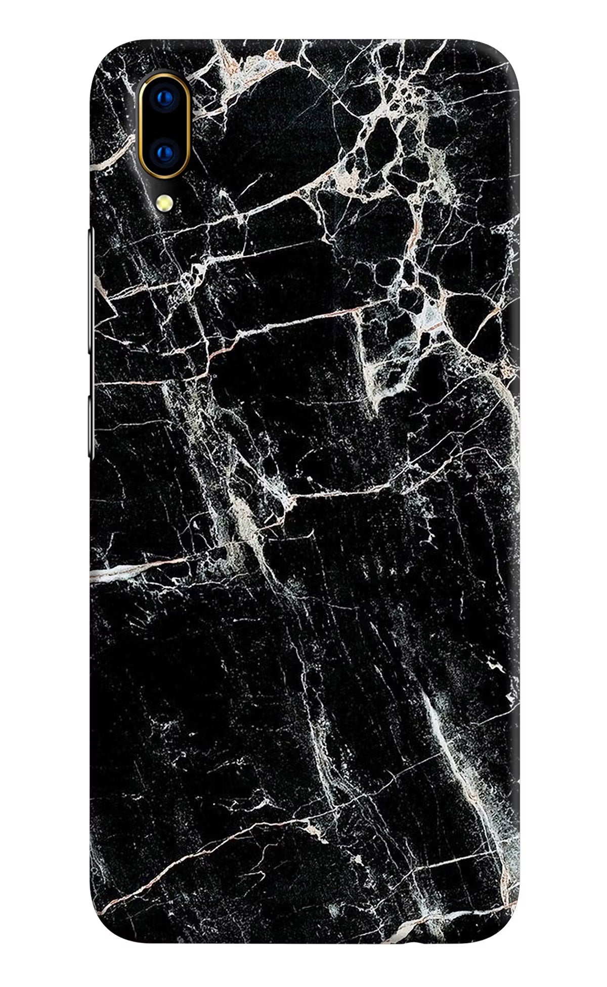 Black Marble Texture Vivo V11 Pro Hard Case Back Cover by Casekaro