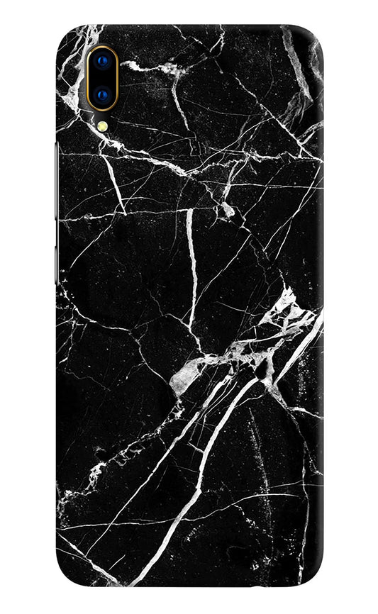 Black Marble Pattern Vivo V11 Pro Hard Case Back Cover by Casekaro