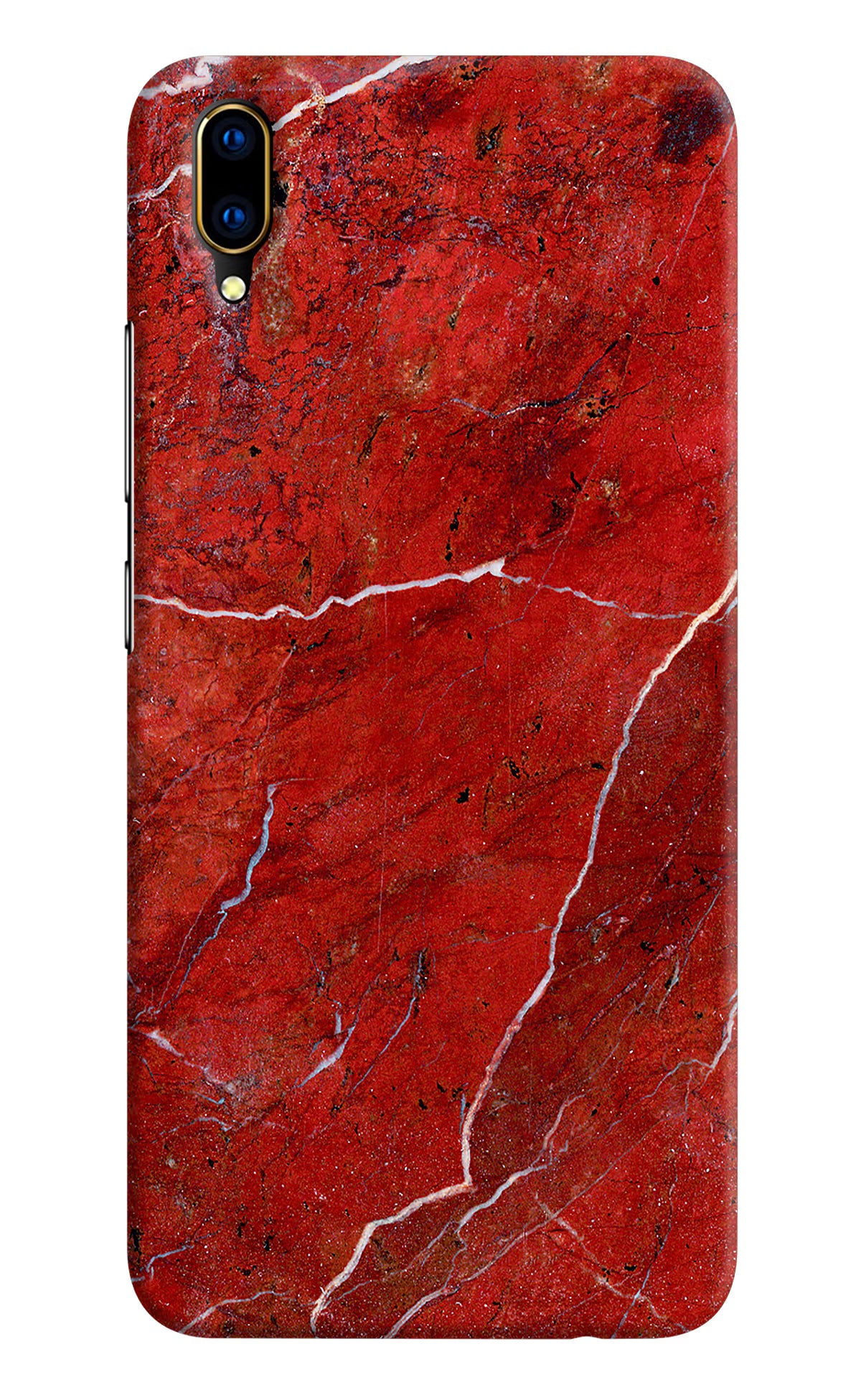 Red Marble Design Vivo V11 Pro Hard Case Back Cover by Casekaro