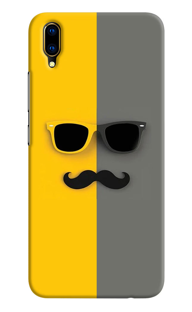 Sunglasses with Mustache Vivo V11 Pro Hard Case Back Cover by Casekaro