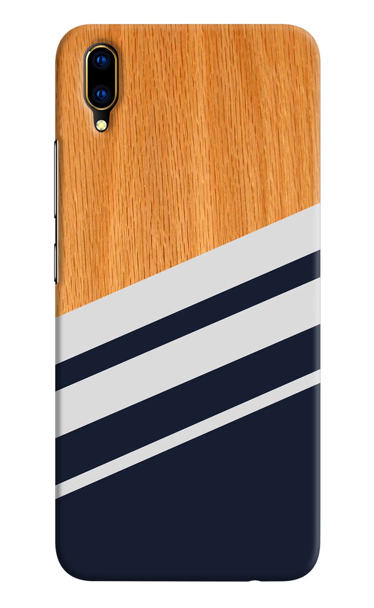 Blue and white wooden Vivo V11 Pro Hard Case Back Cover by Casekaro