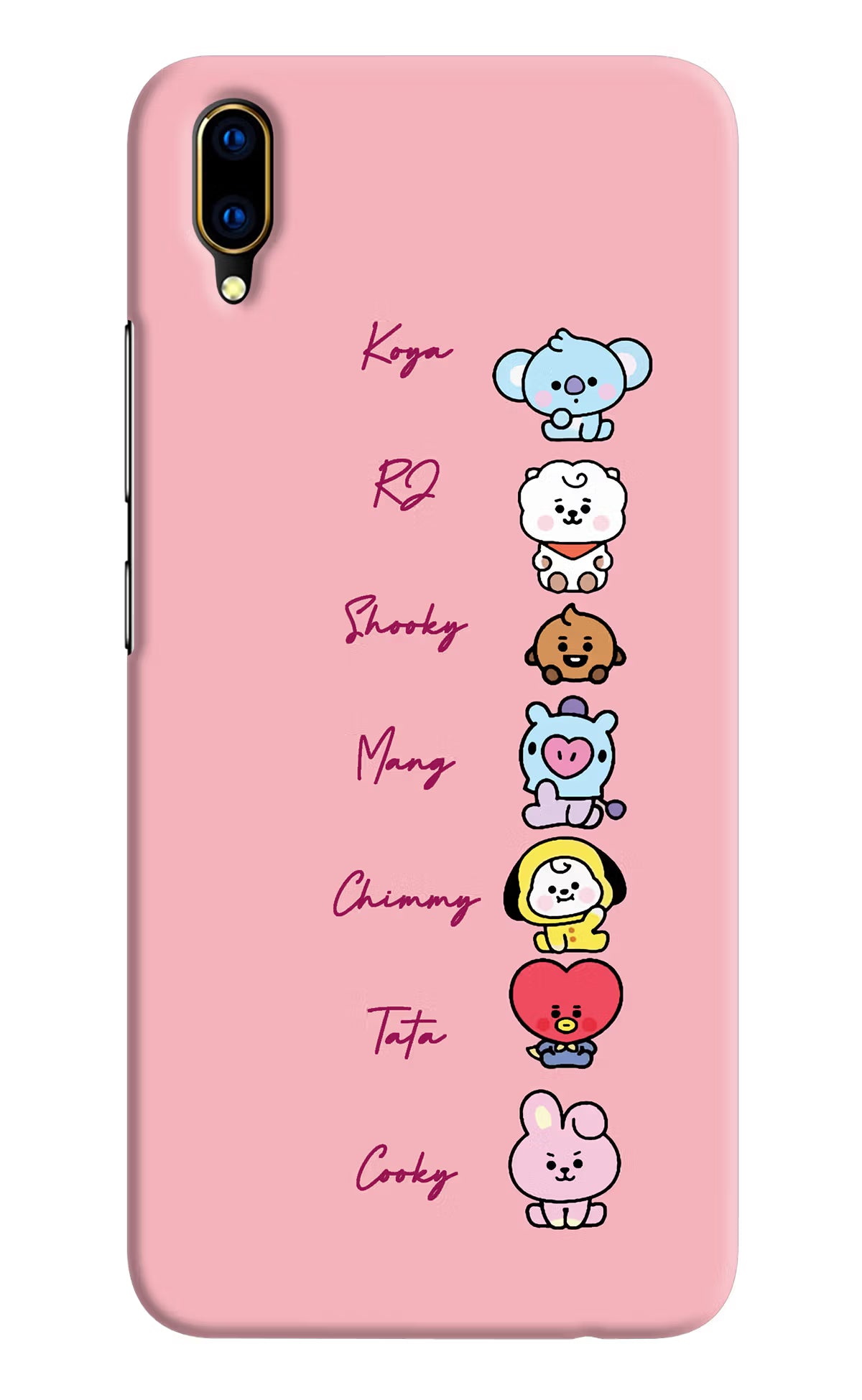 BTS names Vivo V11 Pro Hard Case Back Cover by Casekaro