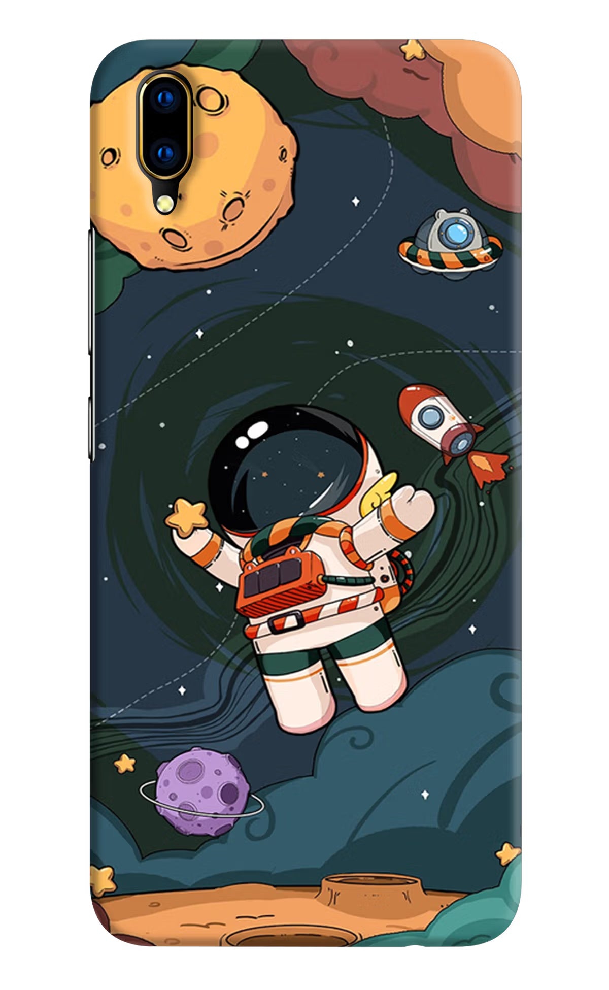 Cartoon Astronaut Vivo V11 Pro Hard Case Back Cover by Casekaro