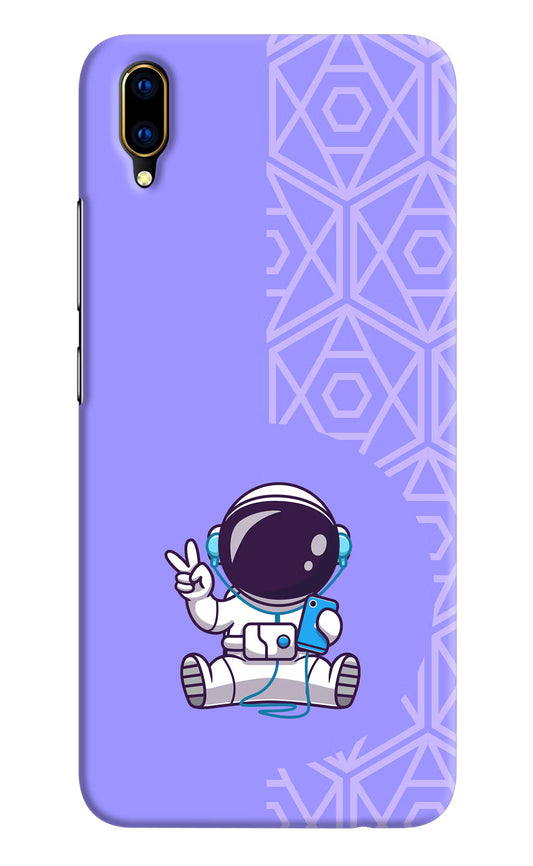 Cute Astronaut Chilling Vivo V11 Pro Hard Case Back Cover by Casekaro