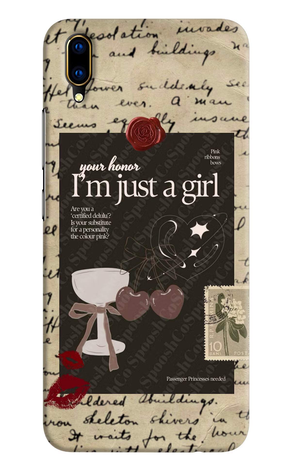 I am just a girl Vivo V11 Pro Hard Case Back Cover by Casekaro