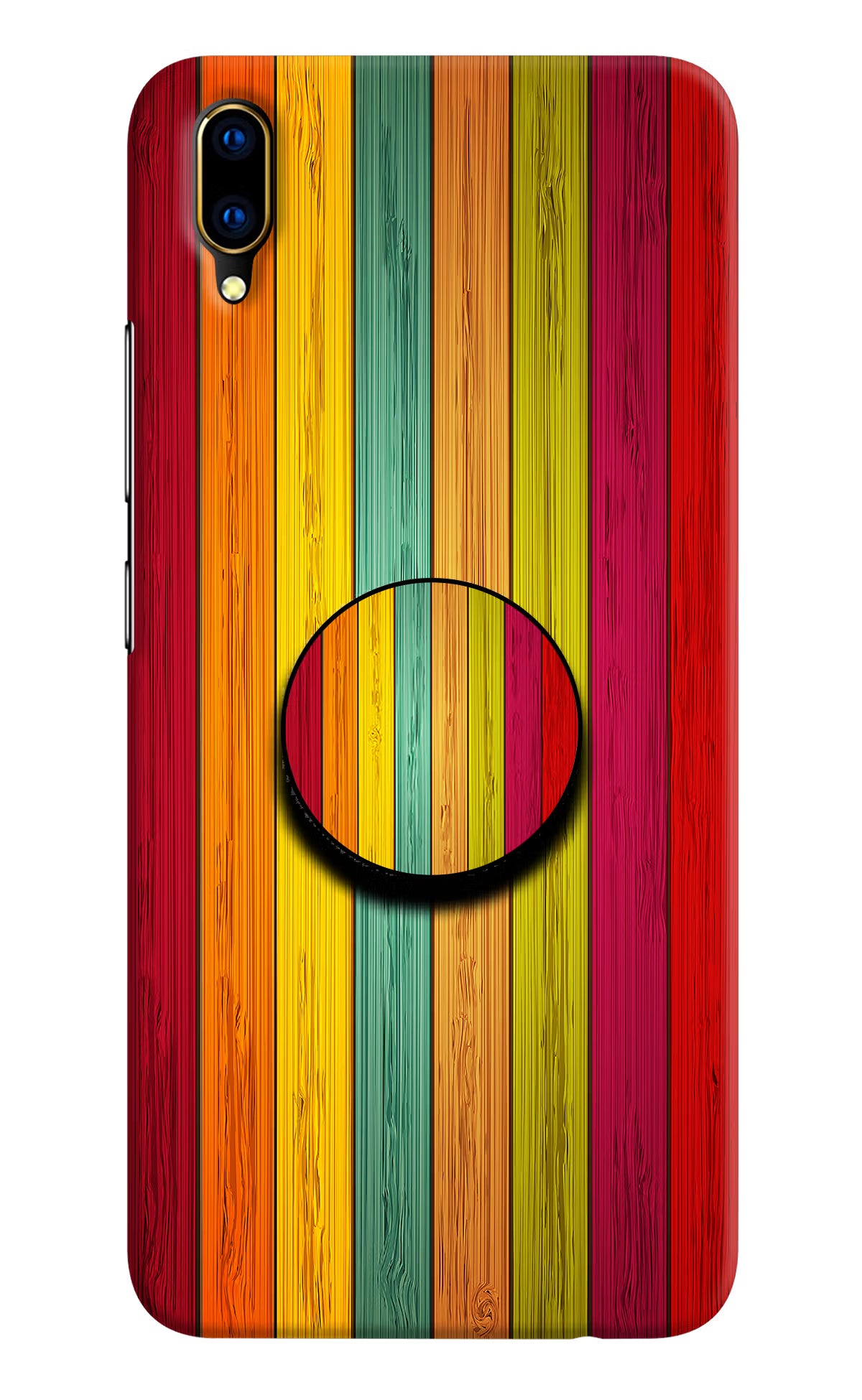Multicolor Wooden Vivo V11 Pro Pop Case by Casekaro
