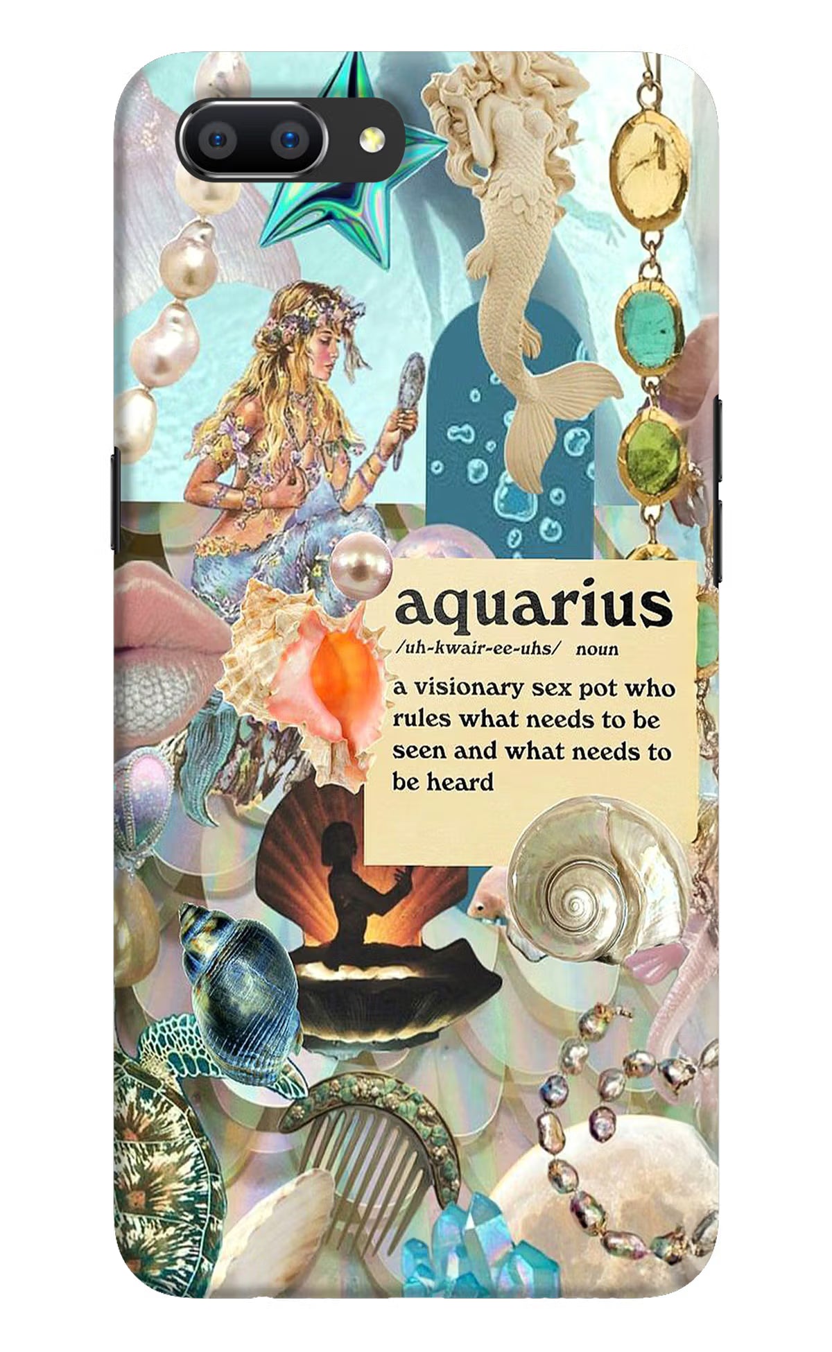Aquarius Zodiac Realme C1 Hard Case Back Cover by Casekaro