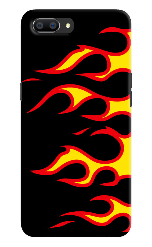 Side Sweep Flames Realme C1 Hard Case Back Cover by Casekaro