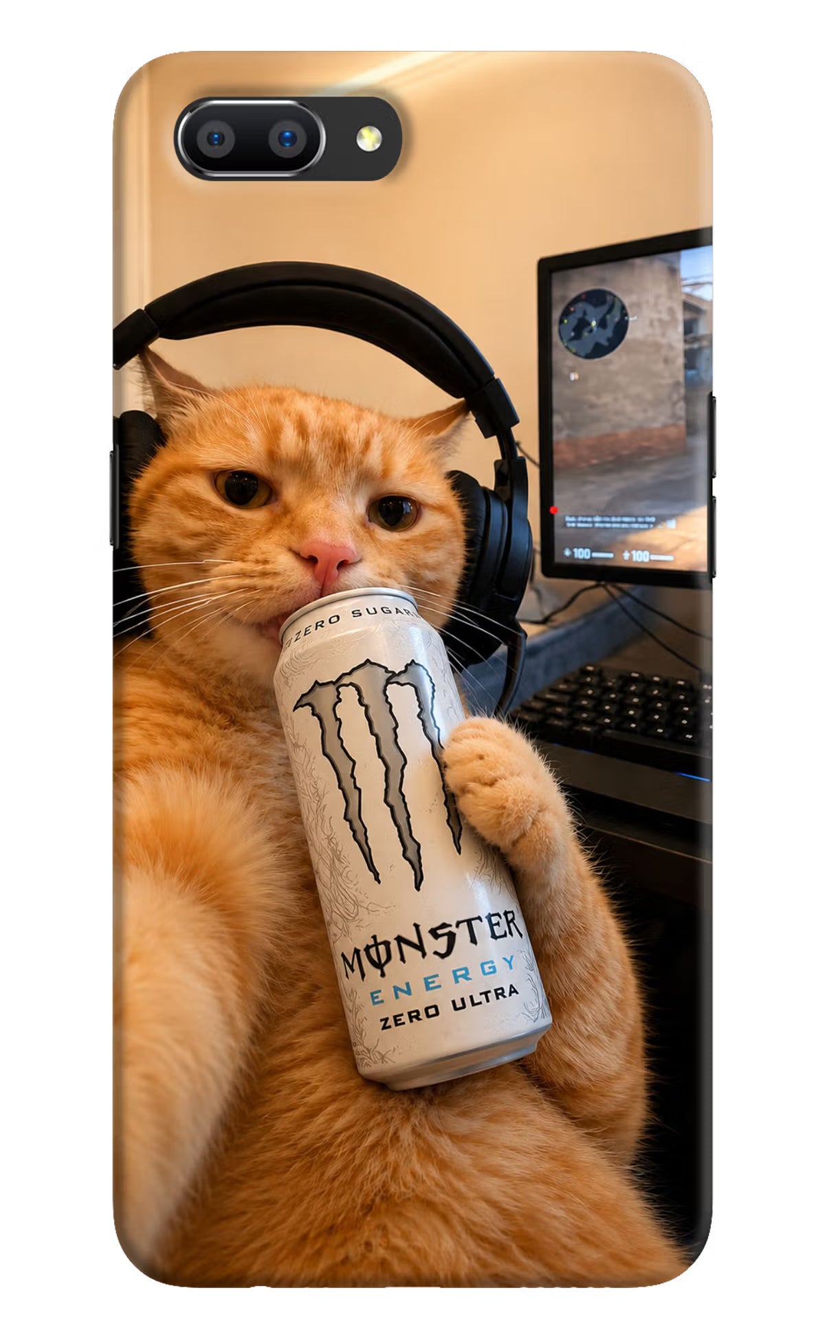 Gamer Cat Energy Realme C1 Back Cover