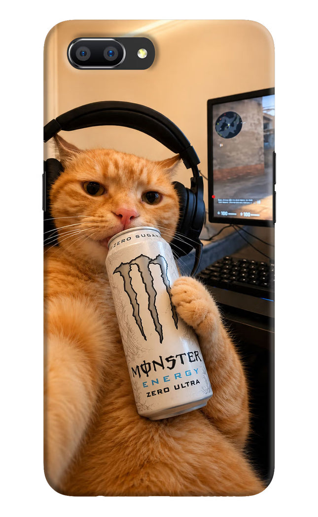 Gamer Cat Energy Realme C1 Hard Case Back Cover by Casekaro