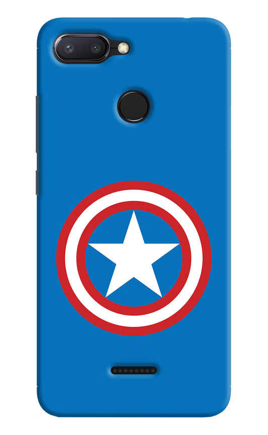 Captain America Logo Redmi 6 Hard Case Back Cover by Casekaro