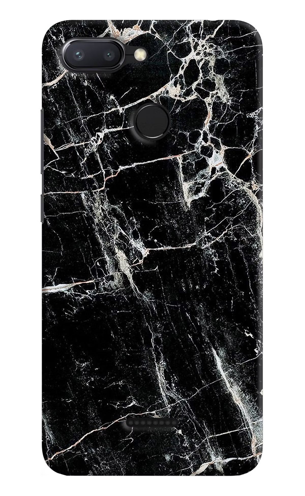 Black Marble Texture Redmi 6 Hard Case Back Cover by Casekaro