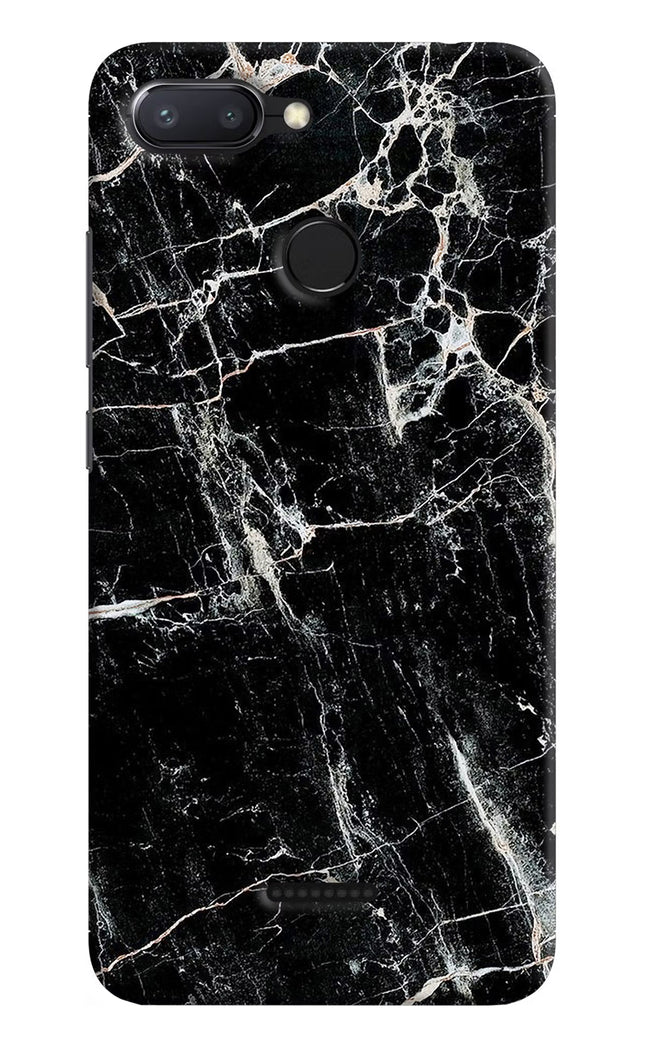 Black Marble Texture Redmi 6 Hard Case Back Cover by Casekaro