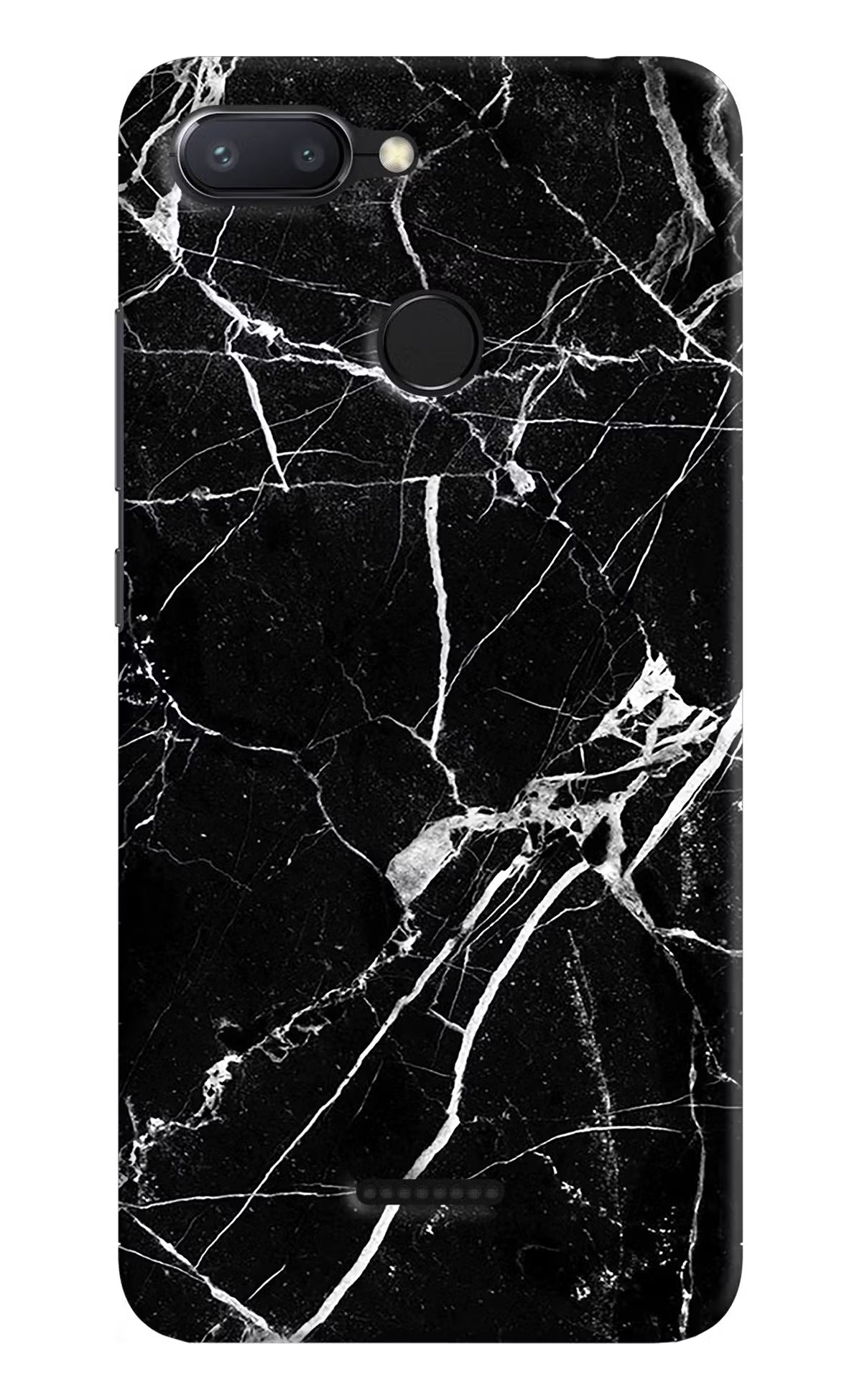 Black Marble Pattern Redmi 6 Hard Case Back Cover by Casekaro
