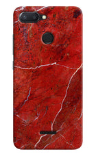 Red Marble Design Redmi 6 Hard Case Back Cover by Casekaro