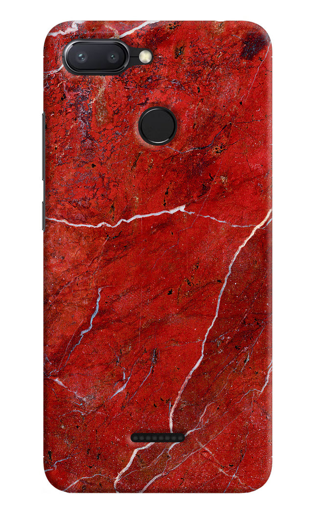 Red Marble Design Redmi 6 Hard Case Back Cover by Casekaro