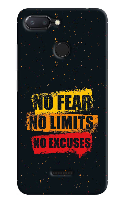 No Fear No Limits No Excuse Redmi 6 Hard Case Back Cover by Casekaro