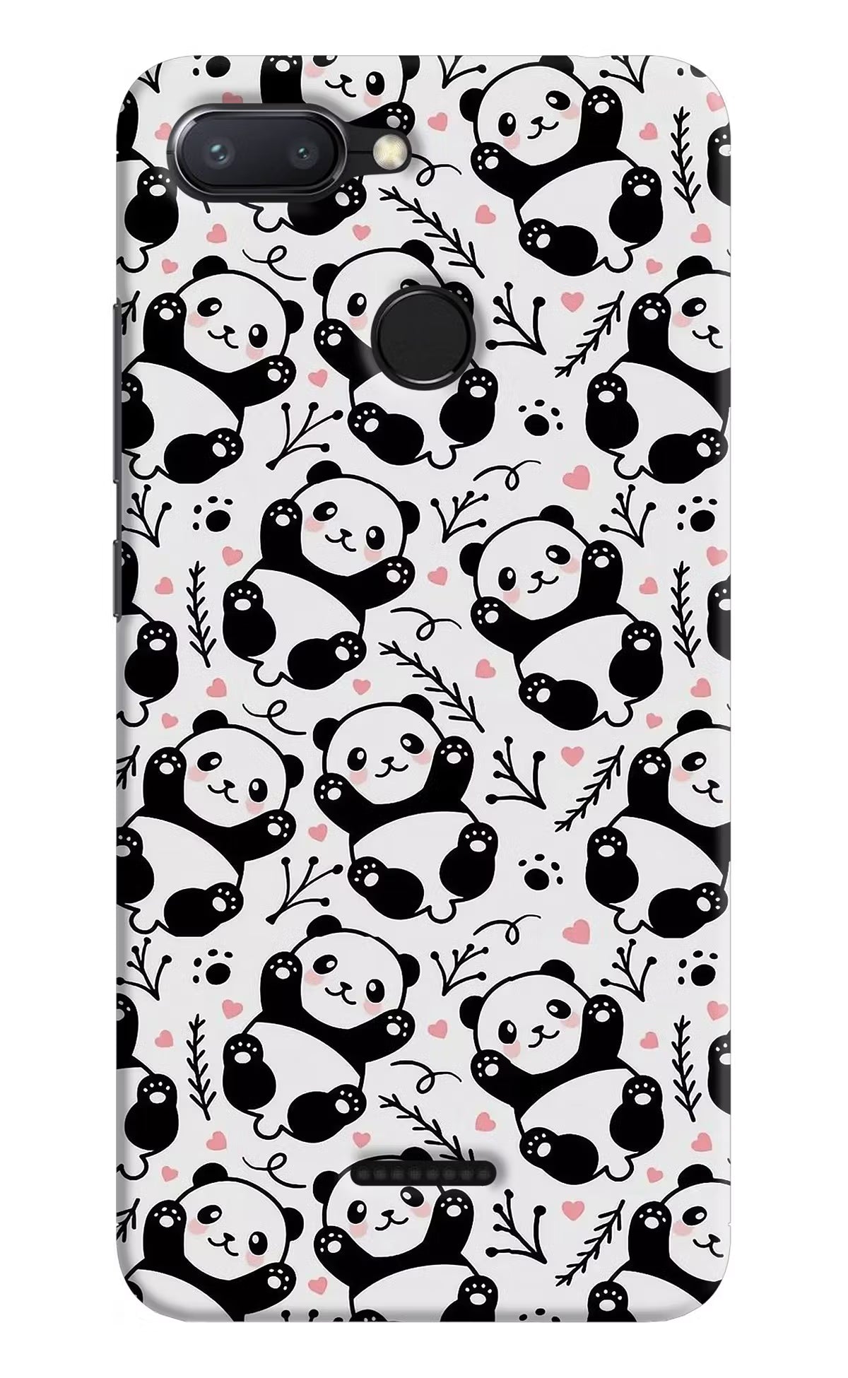 Cute Panda Redmi 6 Hard Case Back Cover by Casekaro