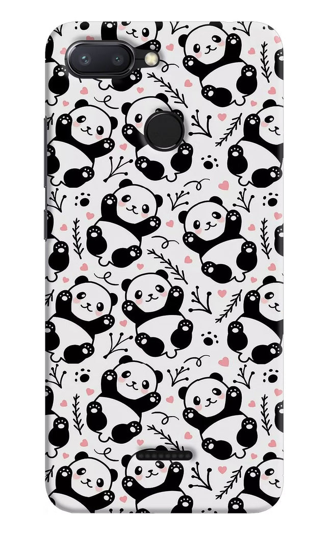 Cute Panda Redmi 6 Hard Case Back Cover by Casekaro