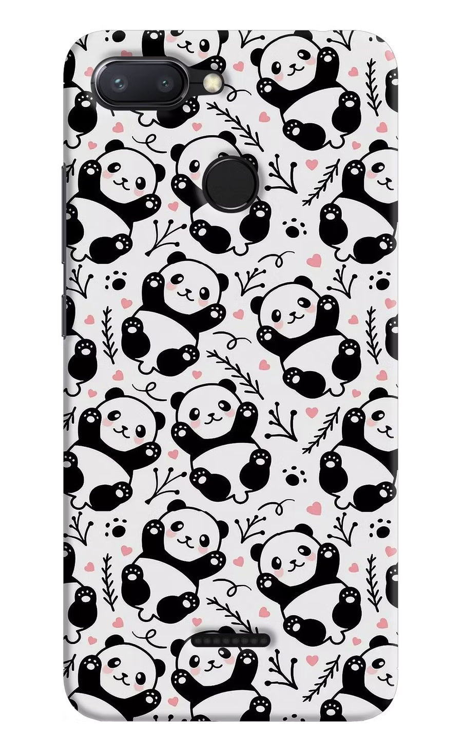 Cute Panda Redmi 6 Back Cover, Hard case
