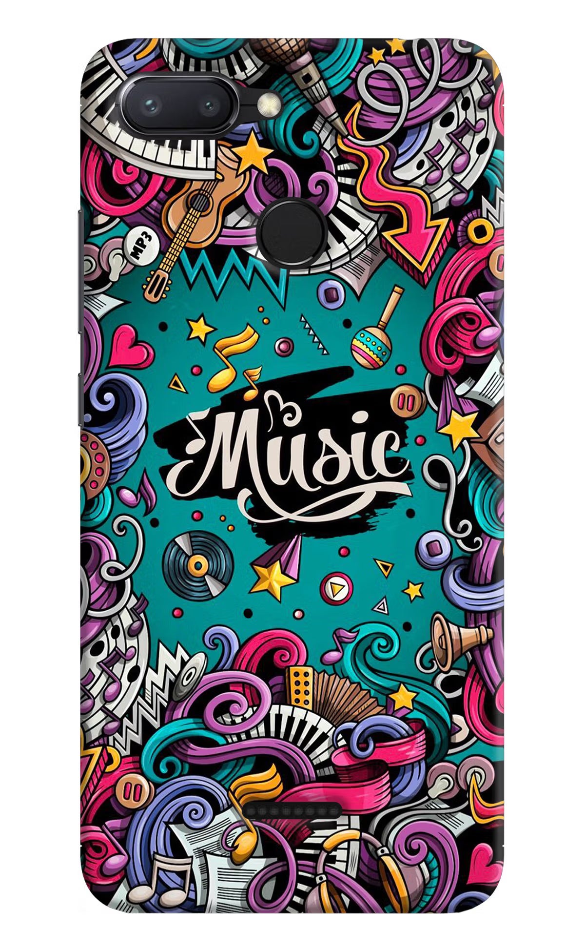 Music Graffiti Redmi 6 Hard Case Back Cover by Casekaro