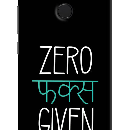 Zero Fucks Given Redmi 6 Hard Case Back Cover by Casekaro