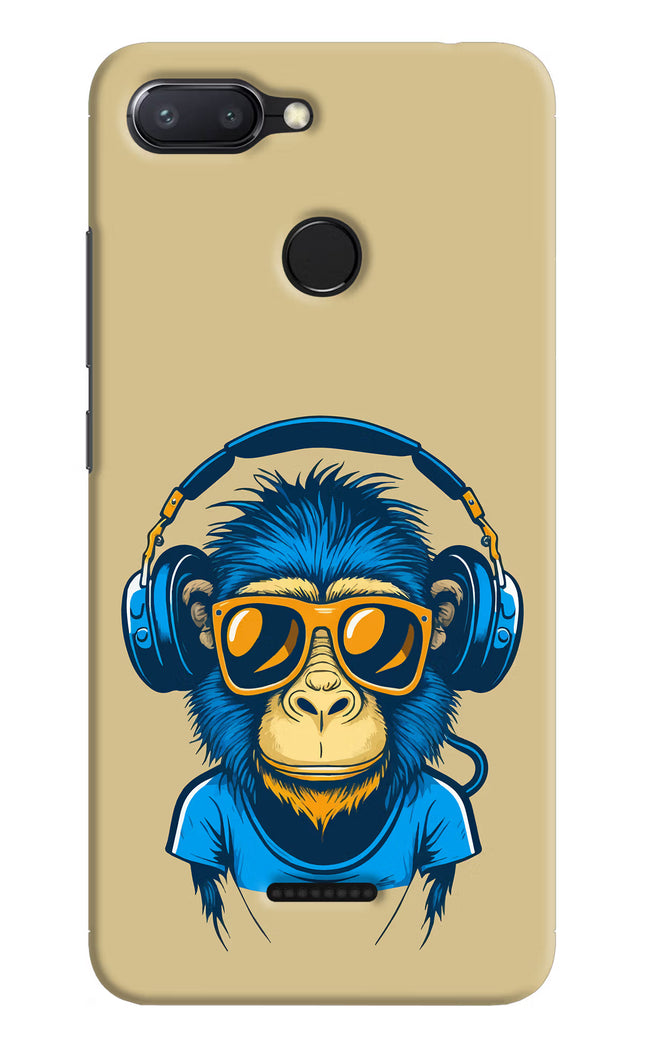 Monkey Headphone Redmi 6 Hard Case Back Cover by Casekaro