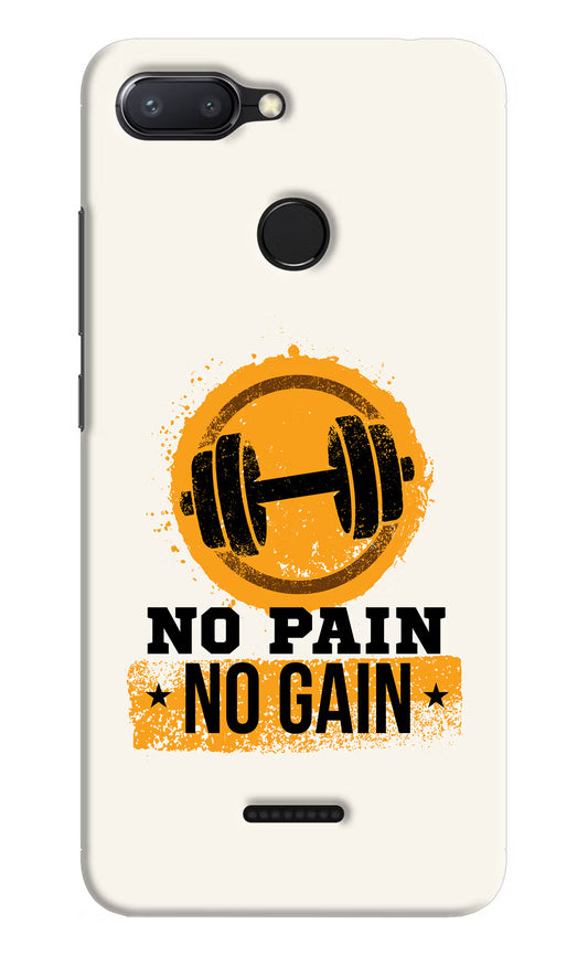 No Pain No Gain Redmi 6 Hard Case Back Cover by Casekaro