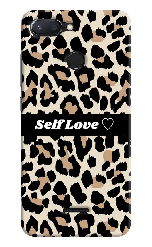 Leopard Print Self Love Redmi 6 Hard Case Back Cover by Casekaro