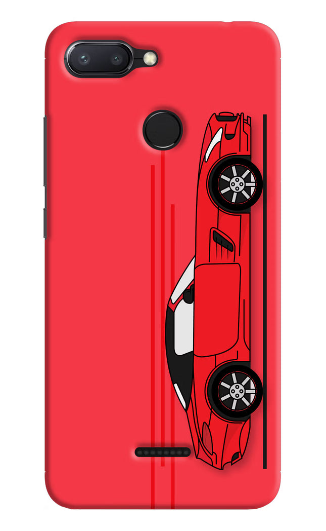 Red Velocity Redmi 6 Hard Case Back Cover by Casekaro