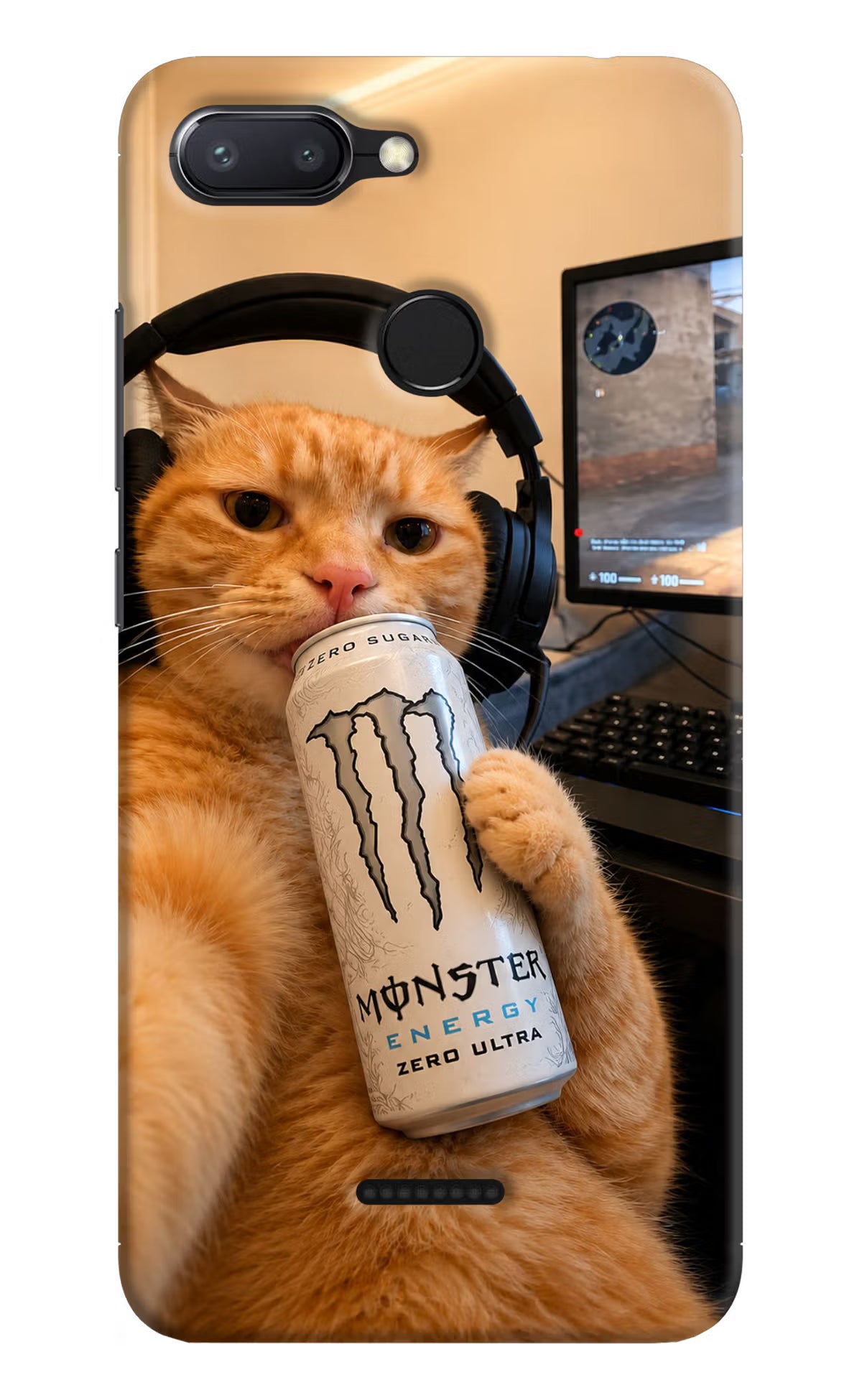 Gamer Cat Energy Redmi 6 Back Cover