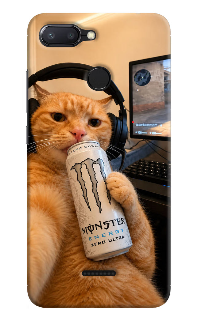 Gamer Cat Energy Redmi 6 Hard Case Back Cover by Casekaro
