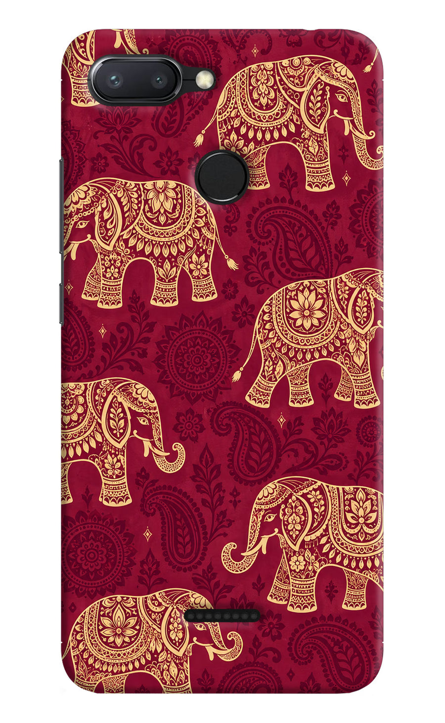 Maroon Elephant Redmi 6 Back Cover, Hard case