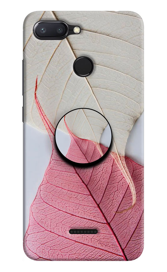 White Pink Leaf Redmi 6 Pop Case by Casekaro