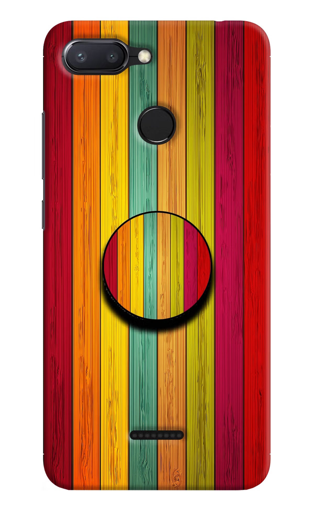 Multicolor Wooden Redmi 6 Pop Case by Casekaro