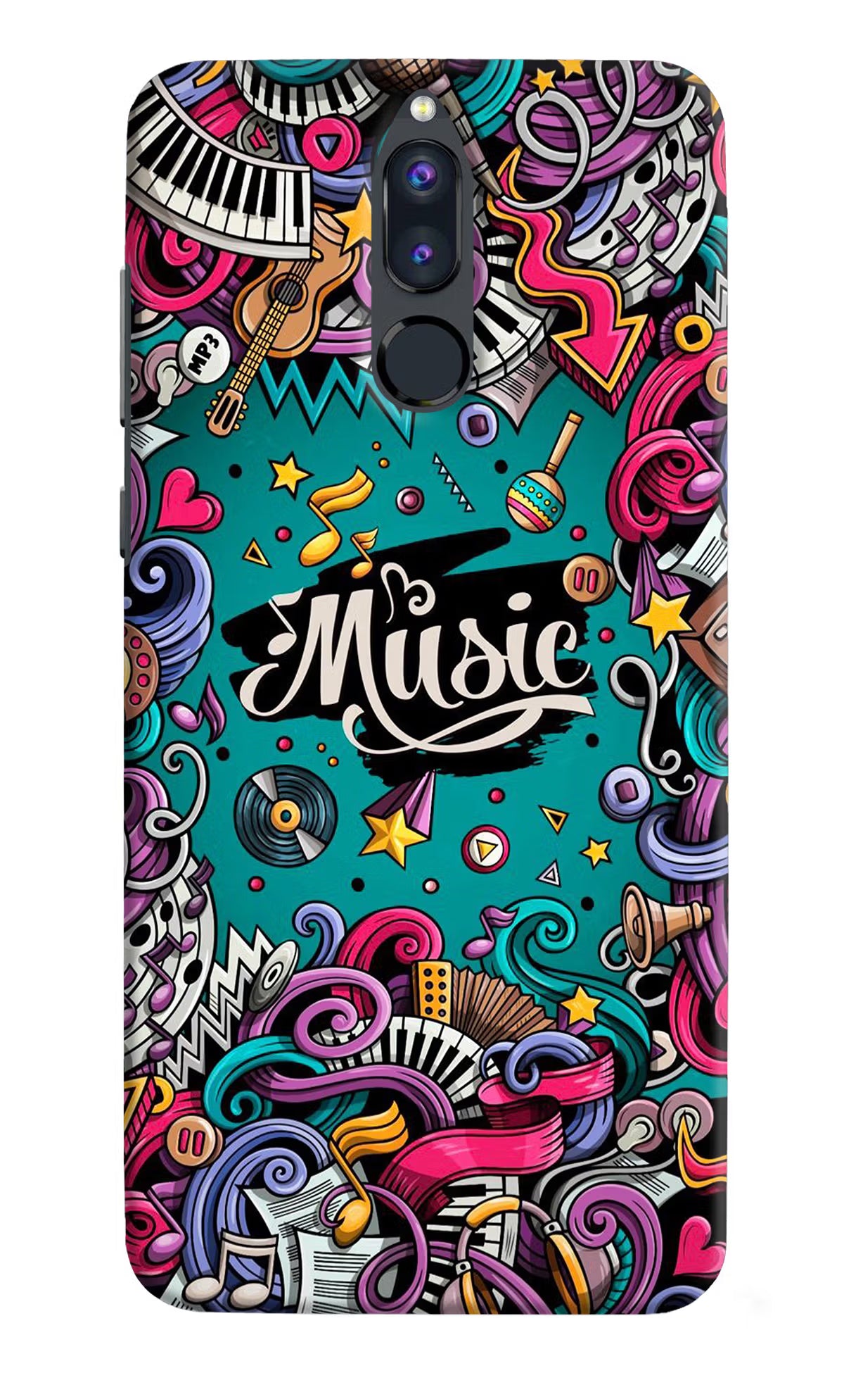 Music Graffiti Honor 9i Hard Case Back Cover by Casekaro