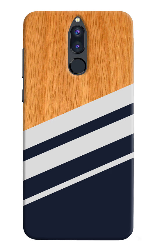 Blue and white wooden Honor 9i Hard Case Back Cover by Casekaro