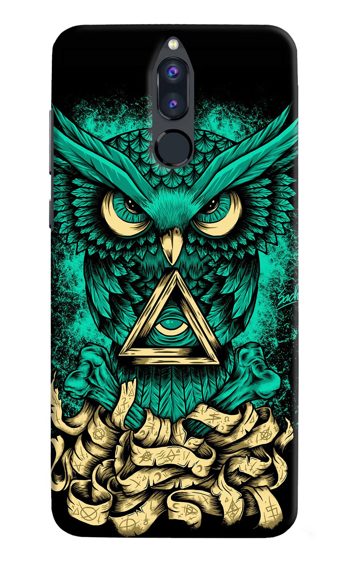 Green Owl Honor 9i Hard Case Back Cover by Casekaro