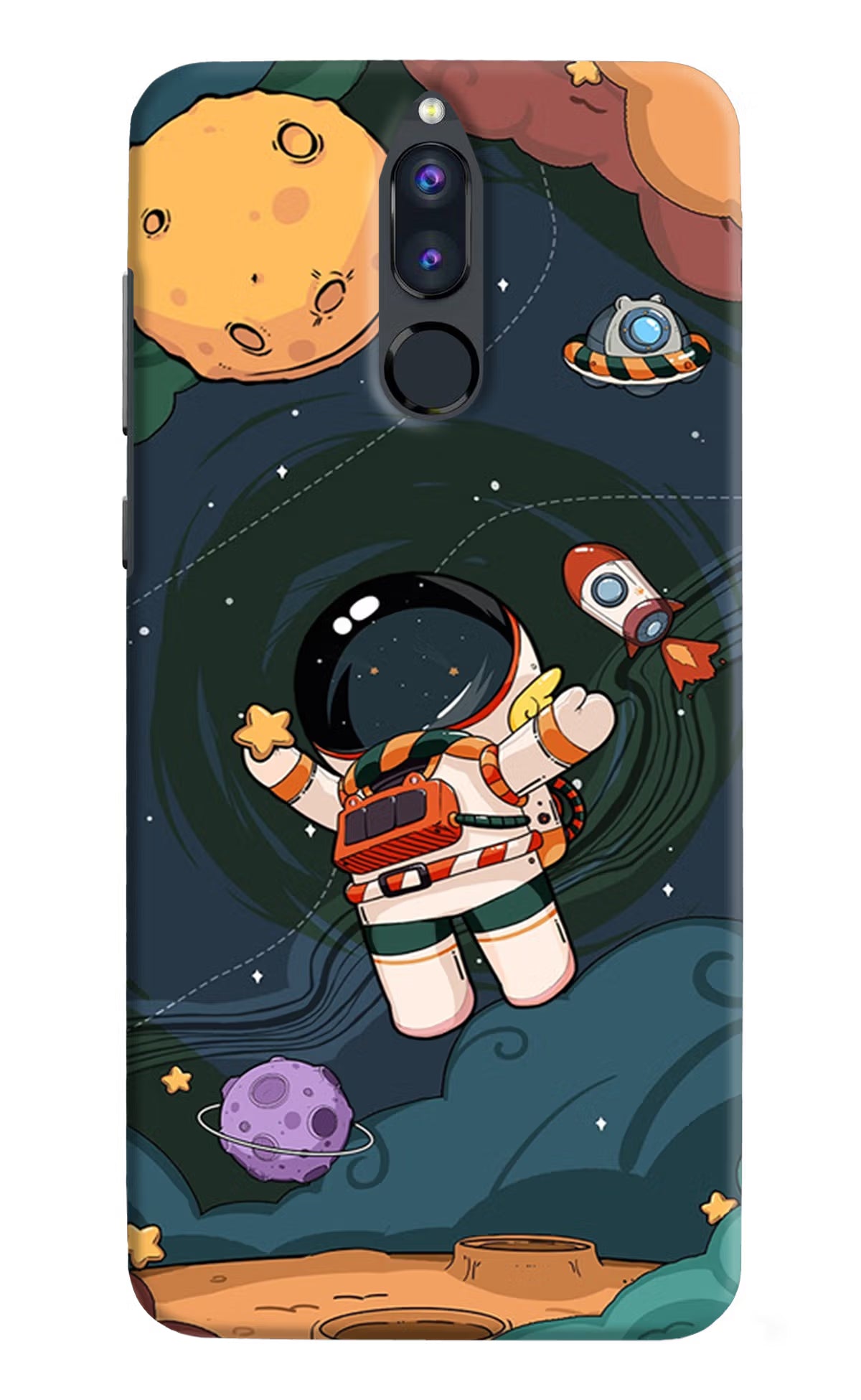 Cartoon Astronaut Honor 9i Hard Case Back Cover by Casekaro