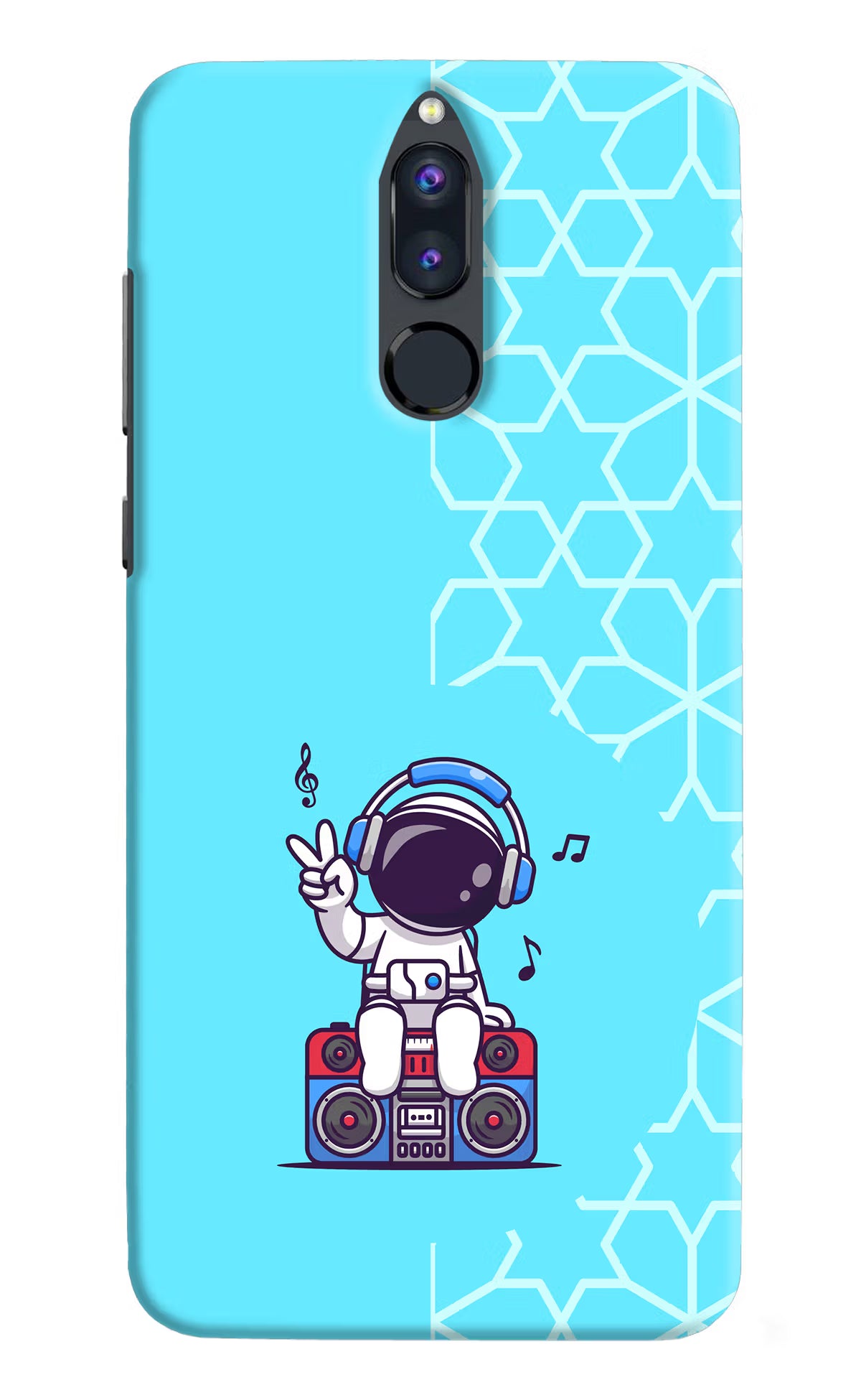 Cute Astronaut Chilling Honor 9i Hard Case Back Cover by Casekaro