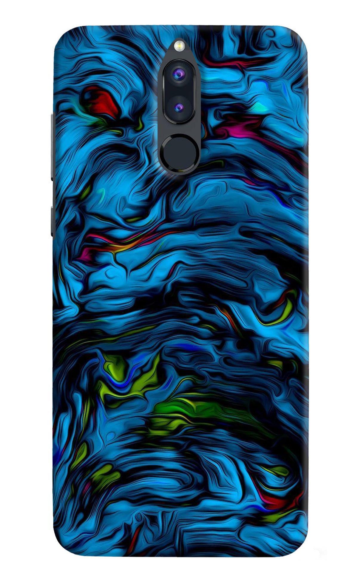 Dark Blue Abstract Honor 9i Back Cover